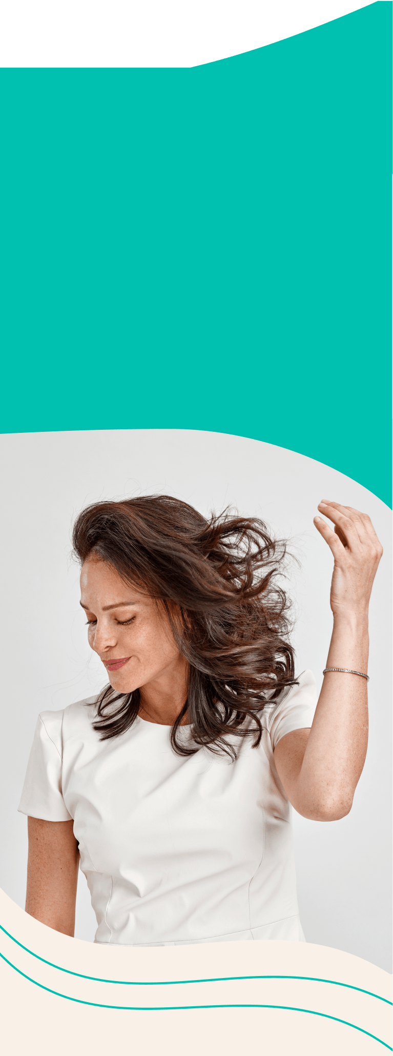 HEAR FROM THE EXPERTS-tablet-mobile A woman enjoys her beautiful hair.