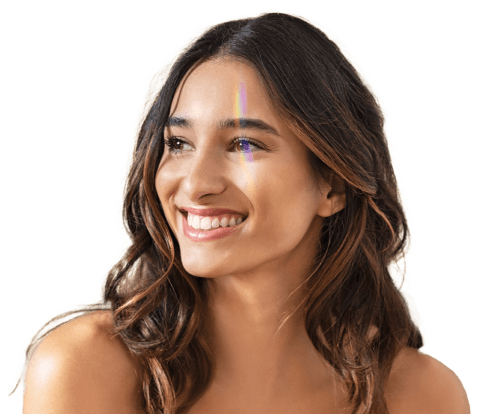 OPTIMA IPL banner, a smiling young woman