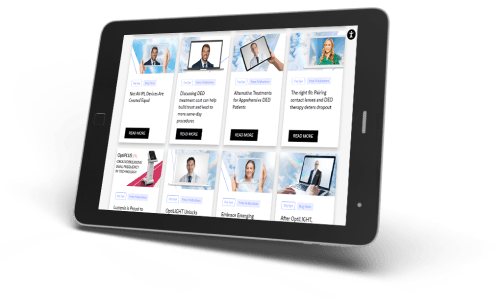 Tablet displaying the Lumenis resource hub