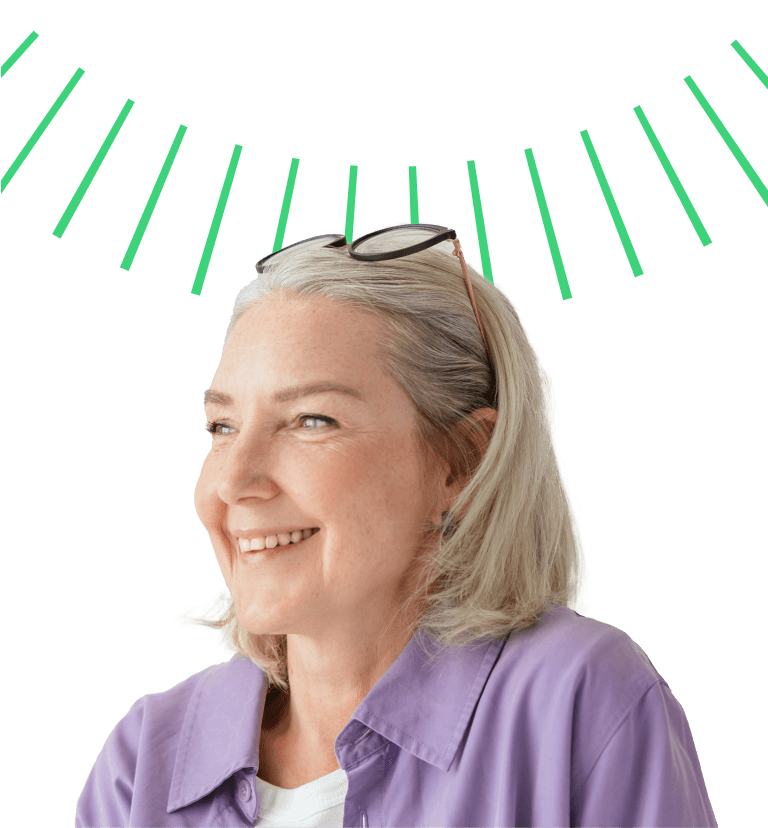 SLT + YAG LASERS banner, a smiling woman